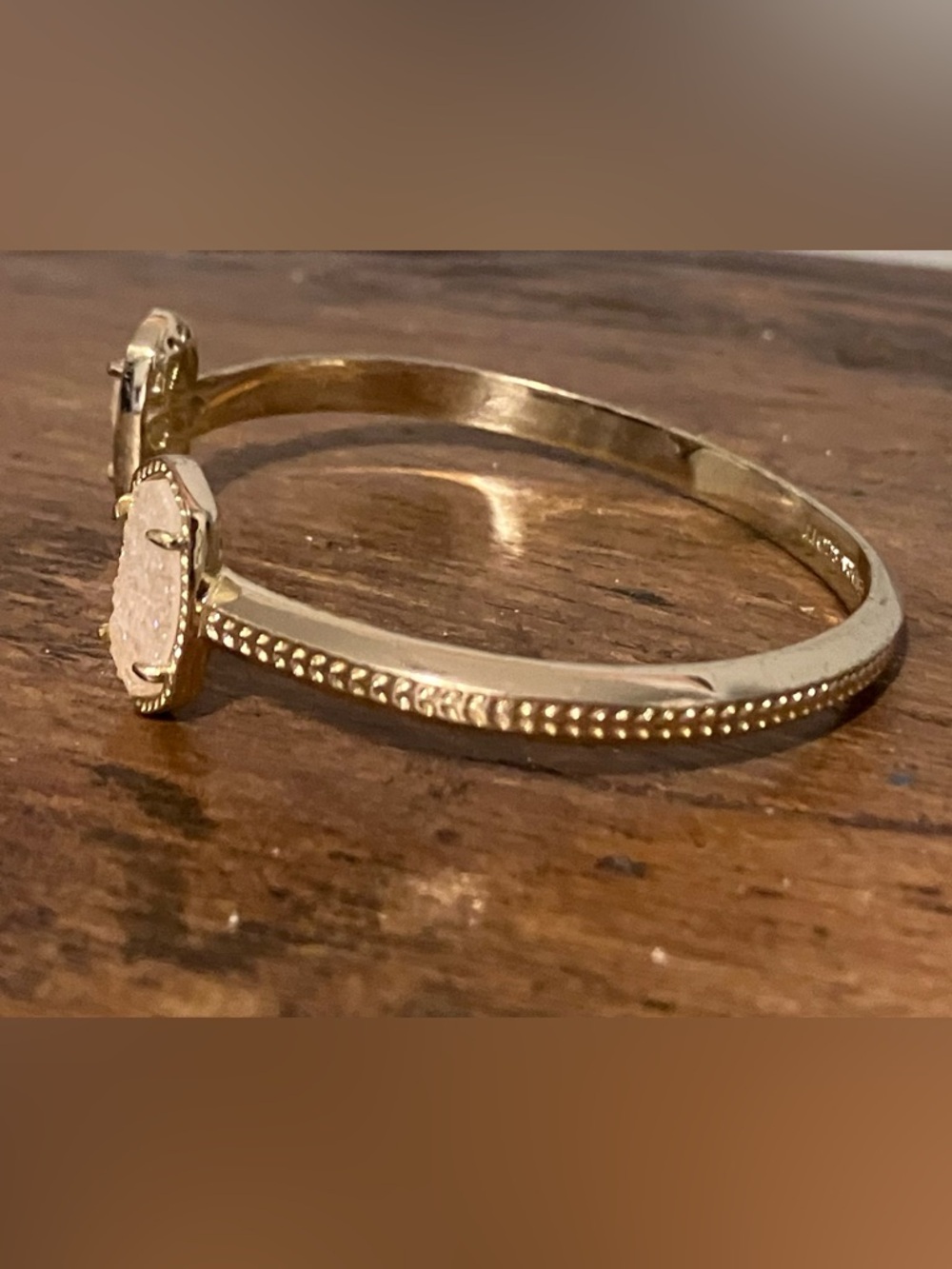 Elton Gold Cuff Bracelet in Iridescent Drusy - Picture 4 of 7